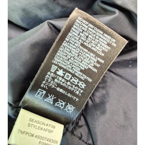 North Face Womens Short Jacket Thin Puffer Plaid White Black Purple Logo Winter - Picture 5 of 8